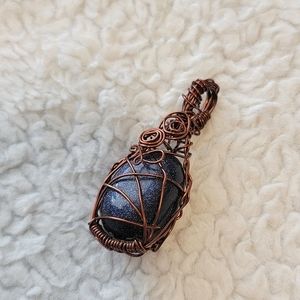 Handmade goldstone pendant
